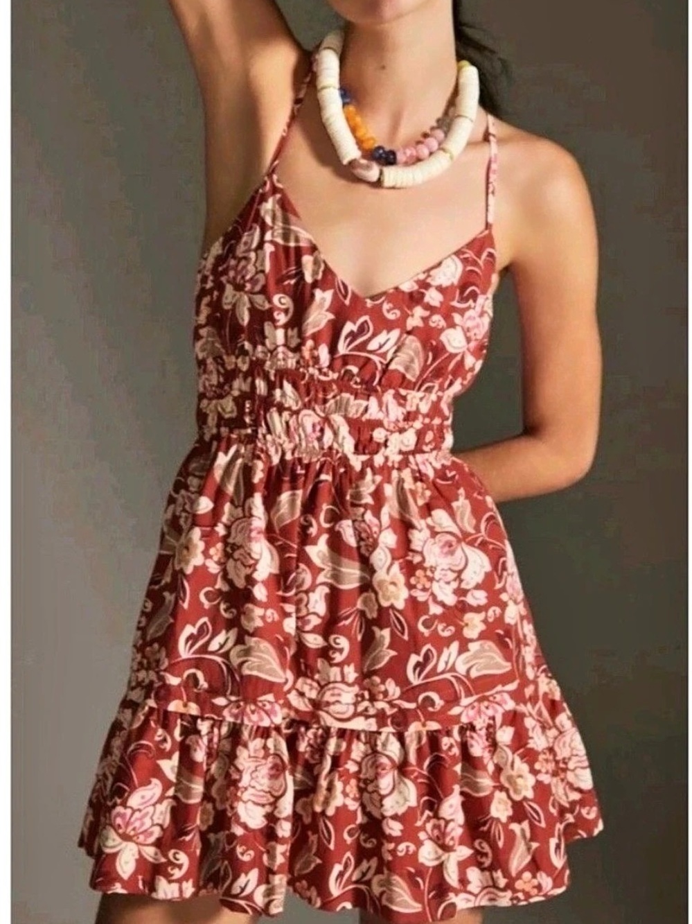 Anthropologie The Somerset Floral Poplin Mini Dress